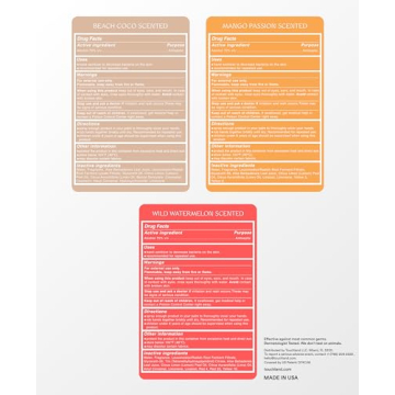 Touchland Power Mist Hydrating Hand Sanitizer Spray, TROPICAL 3-Pack (Mango Passion + Beach Coco + Watermelon), 500-Sprays each, 1Fl Oz Travel Size (Set of 3)