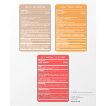 Touchland Power Mist Hydrating Hand Sanitizer Spray, TROPICAL 3-Pack (Mango Passion + Beach Coco + Watermelon), 500-Sprays each, 1Fl Oz Travel Size (Set of 3)