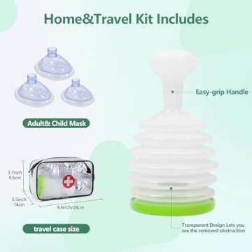 Anti Choking Device Kit - Efficient Portable Rescue Tool for Kids & Adults