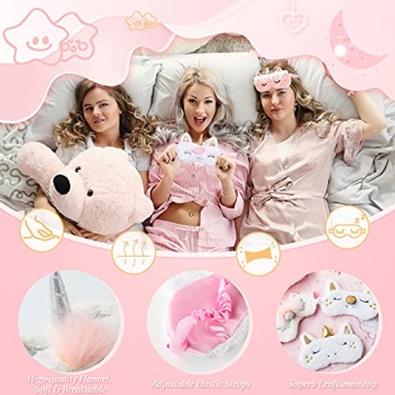 ZeeDix 6 Pack Cute Soft Plush Unicorn Sleeping Mask- Weighted Unicorn Horn Night Blindfold Bed Eye Covers Sleep Mask for Women Girls Kids Favor