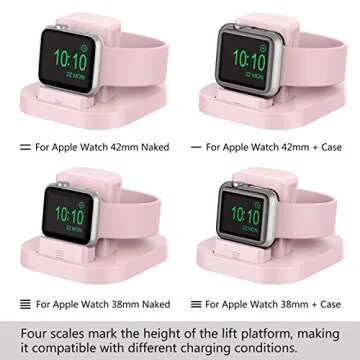 Beacoo Compatible for Apple Watch Stand with Nightstand Mode, Charging Dock Compatible with Apple Watch Series3/ Series2/Nike+/42mm/38mm Support Night Stand Mode (New Version)