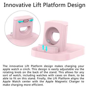 Beacoo Compatible for Apple Watch Stand with Nightstand Mode, Charging Dock Compatible with Apple Watch Series3/ Series2/Nike+/42mm/38mm Support Night Stand Mode (New Version)