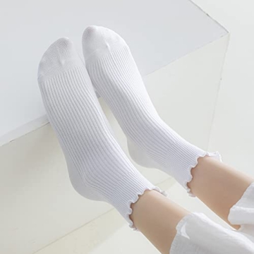 Mcool Mary Women's Ruffle Socks - Cute Cotton Ankle Socks