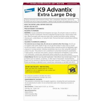 K9 Advantix Flea, Tick & Mosquito Prevention for Dogs Over 55 lbs. | Flea Drops for Extra Large Dogs...