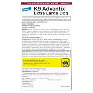 K9 Advantix Flea, Tick & Mosquito Prevention for Dogs Over 55 lbs. | Flea Drops for Extra Large Dogs...
