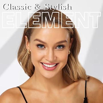 Wowshow Gold Hoop Earrings Lightweight Chunky Design