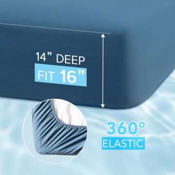 Comfort Spaces Queen Cooling Sheets, Moisture Wicking Coolmax Sheets, Soft, Colorfast Sheet Set, Cooling Bed Sheets For Hot Sleepers, Elastic Deep Pocket Fits Up to 16" Mattress, Queen Teal 4 Piece