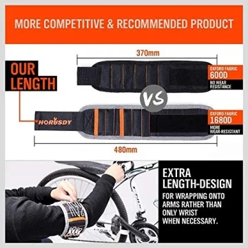 HORUSDY Magnetic Wristband, Gifts for Dad, with Strong Magnets for Holding Screws, Nails, Drilling Bits, Tool Gift for Men