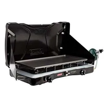 Coleman Triton 2-Burner Propane Camping Stove, Portable Camping Grill/Stove with Adjustable Burners,...
