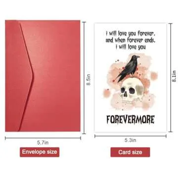 Gothic Forevermore Halloween Card, Funny Birthday Card for Men Woman, Dark Humor Anniversary Card fo...