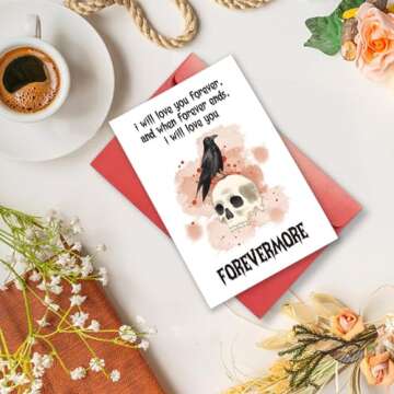 Gothic Forevermore Halloween Card, Funny Birthday Card for Men Woman, Dark Humor Anniversary Card for Husband Wife, Horror Valentines Day Gift Card from Boyfriend Girlfriend