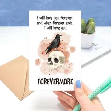 Gothic Forevermore Halloween Card, Funny Birthday Card for Men Woman, Dark Humor Anniversary Card for Husband Wife, Horror Valentines Day Gift Card from Boyfriend Girlfriend