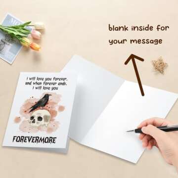 Gothic Forevermore Halloween Card, Funny Birthday Card for Men Woman, Dark Humor Anniversary Card for Husband Wife, Horror Valentines Day Gift Card from Boyfriend Girlfriend