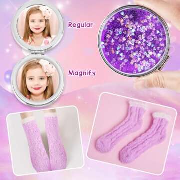 Unicorn Gifts for Girls Age 5 6 7 8 9 10+ Years Old, Birthday Gifts for Girls with 3.5mm Wired Headphone, Plush Diary, Purse, Water Bottle, Christmas Unicorn Toys for Daughter Granddaughter Ages 6-8