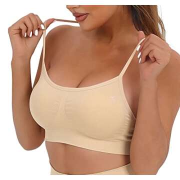 AKAMC Women's Adjustable Strappy Sports Bras - 3 Pack