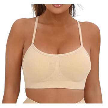 AKAMC Women's Adjustable Strappy Sports Bras - 3 Pack