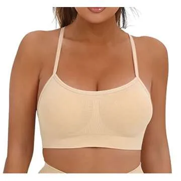 AKAMC Women's Adjustable Strappy Sports Bras - 3 Pack