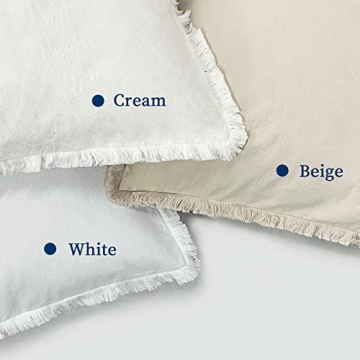 ZWJD 26x26 Chic Cotton Pillow Covers with Fringe