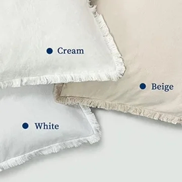ZWJD 26x26 Chic Cotton Pillow Covers with Fringe