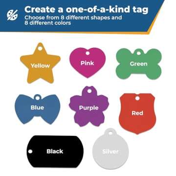 GoTags Personalized Pet ID Tags - Custom Engraving & Fun Shapes for Dogs and Cats