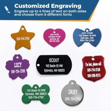Personalized GoTags Dog and Cat ID Tags - Custom Shapes and Sizes
