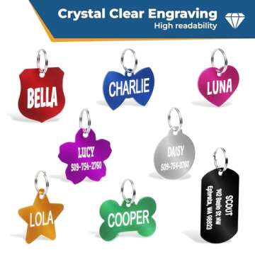 Personalized GoTags Dog and Cat ID Tags - Custom Shapes and Sizes