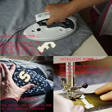 26 PCS White Iron On Letter Patches, Stick on Chenille Letters Patches Applique Sewing Clothing Badges with Glitters Border for Shirts Jackets Jeans Hats Bags Shoes