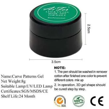 BAIYIYI 12 Color Sculpture Gel 3D Carving Gels for Nail Art Decoration Kit Creative DIY Nail Art Painting Carved Soak Off Polish Flowers Design Modeling Tool