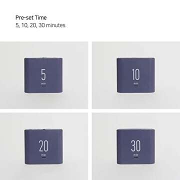 mooas Multi Cube Timer/Rotating Flip Timer (Violet), Simple Operation, Digital Clock & Timer, ADHD T...