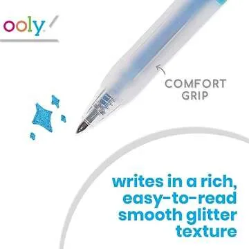 Ooly Oh My Glitter Gel Pens - Set of 12 Cute School and Art Supplies for Girls, Planner Pen with Comfort Grip, Ideal Retractable Glitter Pens for Decorations & Office Use