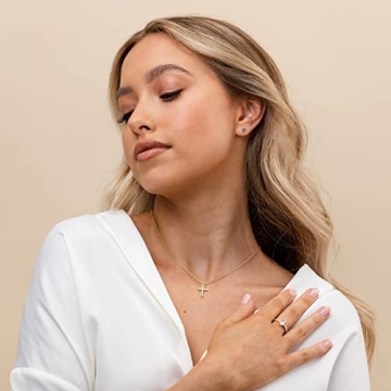 PAVOI 18K Gold Vermeil Cross Necklace for Women - Durable