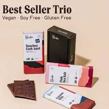Raaka Chocolate Best Sellers Trio | Gourmet Dark Chocolate Gift | Organic, Vegan, Fair Trade, Soy Fr...