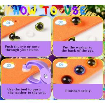 GEOCCI Safety Eye Tool Auxiliary Tool for Attaching Safety Eyes for Crocheting Safety Eyes Crochet Tools for Amigurumi Crochet & Stuffed 5-30mm Animal Eyes Making Supplies Tool（Purple 1pcs）