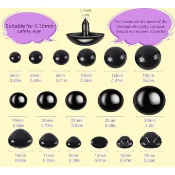 GEOCCI Safety Eye Tool Auxiliary Tool for Attaching Safety Eyes for Crocheting Safety Eyes Crochet Tools for Amigurumi Crochet & Stuffed 5-30mm Animal Eyes Making Supplies Tool（Purple 1pcs）