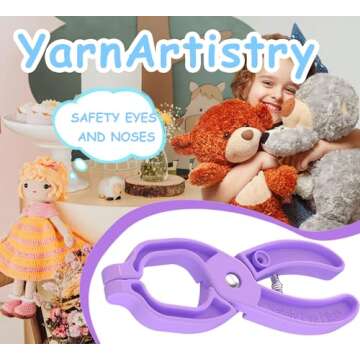 GEOCCI Safety Eye Tool Auxiliary Tool for Attaching Safety Eyes for Crocheting Safety Eyes Crochet Tools for Amigurumi Crochet & Stuffed 5-30mm Animal Eyes Making Supplies Tool（Purple 1pcs）