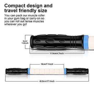 iGreely Premium Muscle Roller The Ultimate Massage Roller Stick 17 Inches Recommended by Physical Th...