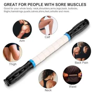 iGreely Premium Muscle Roller The Ultimate Massage Roller Stick 17 Inches Recommended by Physical Therapists Promotes Recovery Fast Relief for Cramps Soreness Tight Muscles-White