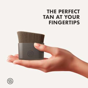 SONN Self Tanner Brushes - Body and Face Kabuki Brush Applicator for Fake Tan, Lotion, Makeup, and Sunscreen, Back Brush Applicator for Sunless Tanner and cream (Body Brush)