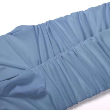 lasuroa Women's Long Gloves, Stretch Pleats Sexy Gloves Tulle Sheer Gloves 1920s Length Gloves Opera Dance Gloves Mesh (Light Blue)