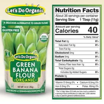Let's Do Organic Green Banana Flour - Grain Flour Replacement, Resistant Starch, Versatile Starch, Gluten Free, Iron, Non-GMO Project Verified, USDA Organic - 14 Oz