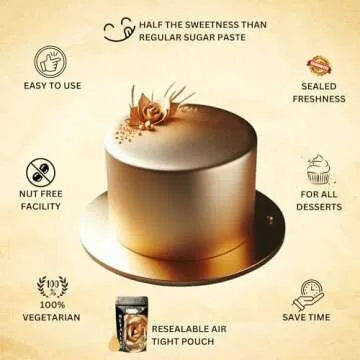 Confect Glistening Gold Fondant | Edible Metallic Fonadant | Chefs Choice Gold Fondant for Christmas Cake Decorating - 8.8 Oz