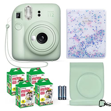 Fujifilm Instax Mini 12 Instant Camera Mint Green + Fuji Film Value Pack (40 Sheets) + Shutter Acces...