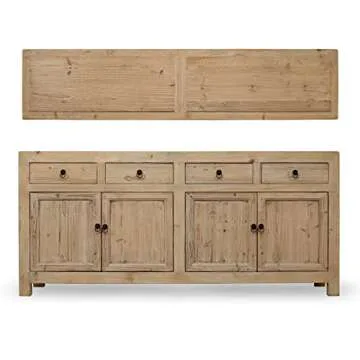Artissance Natural Reclaimed Wood Indoor Shandong w/4 Drawers & 4 Doors, Buffet Storage Cabinets for Entryway Sideboard