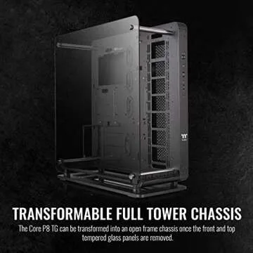 Thermaltake Core P8 Tempered Glass E-ATX Full-Tower Chassis Computer Case CA-1Q2-00M1WN-00, Black