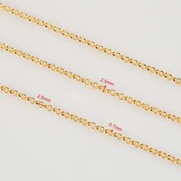 YOUBEIYEE 18K Gold Plated Jewelry Making Chain Bulk Set