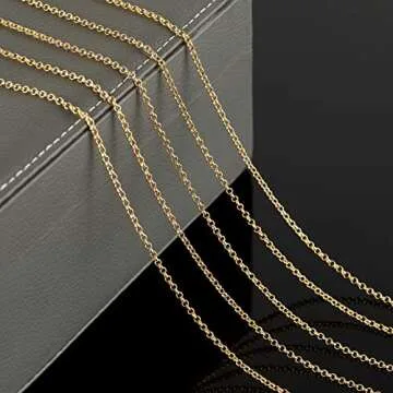YOUBEIYEE 18K Gold Plated Jewelry Making Chain Bulk Set