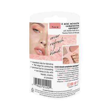 Real Techniques Mini Miracle Complexion Sponge Makeup Blender, Beauty Sponges,(2 Packs of 4, 8 Count...