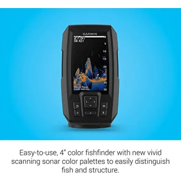 Garmin Striker Vivid 4cv Bundle with Transducer and Protective Cover, 4-inch Color Fishfinder, Vivid Scanning Sonar Color Palettes 010-02550-00