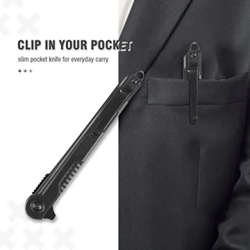 FUNBRO EDC Pocket Knife with Tanto Blade for Camping