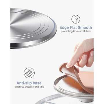 Puroma 12" Cake Turntable - Heavy-Duty with Spatulas